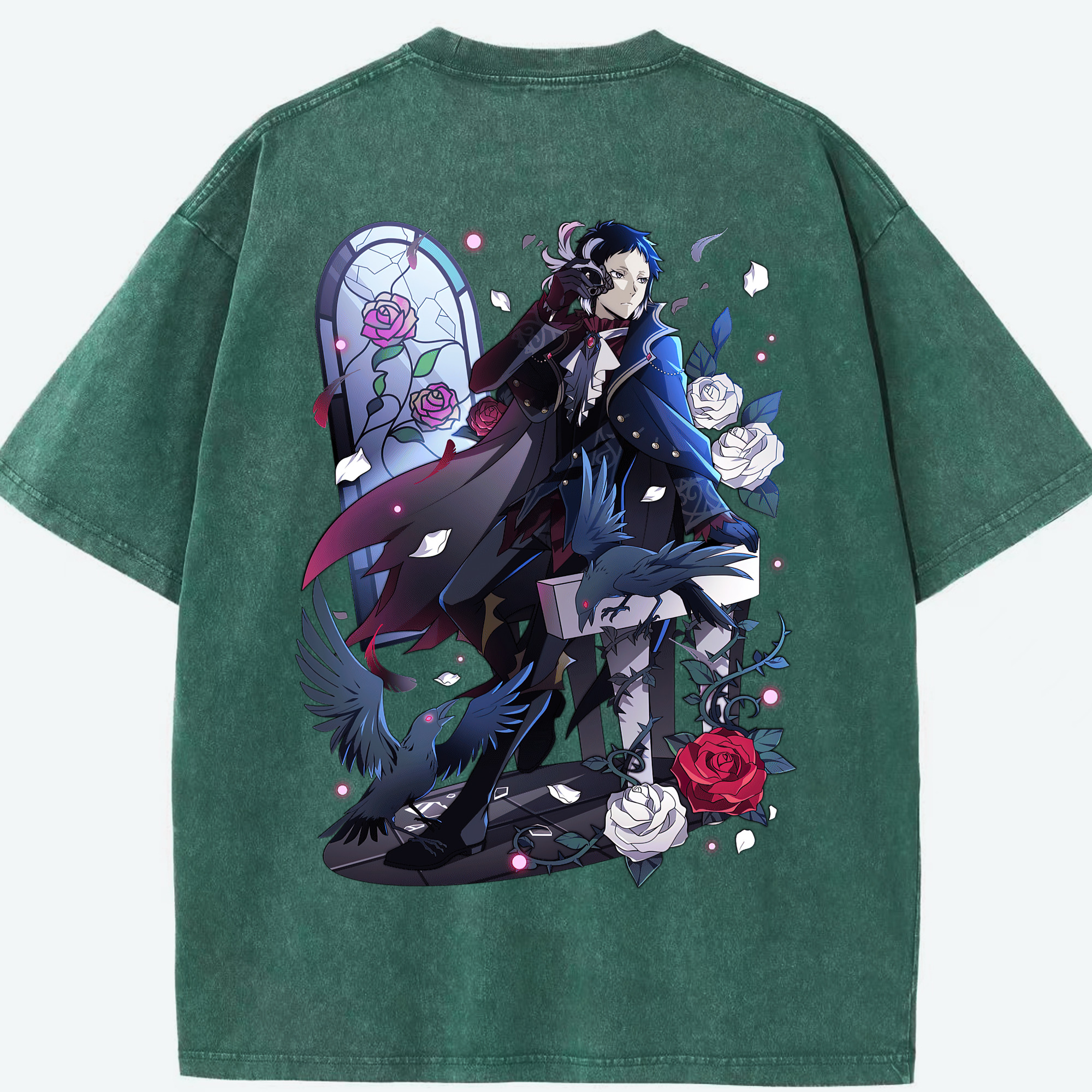 （画像用） 文豪ストレイドッグス Bungo Stray Dogs 綿100% ヴィンテージ風 半袖Tシャツ（背面プリント）